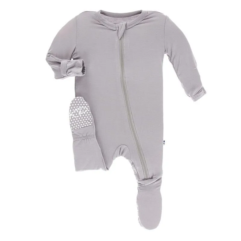 KicKee Pants Footie with Zipper - Feather