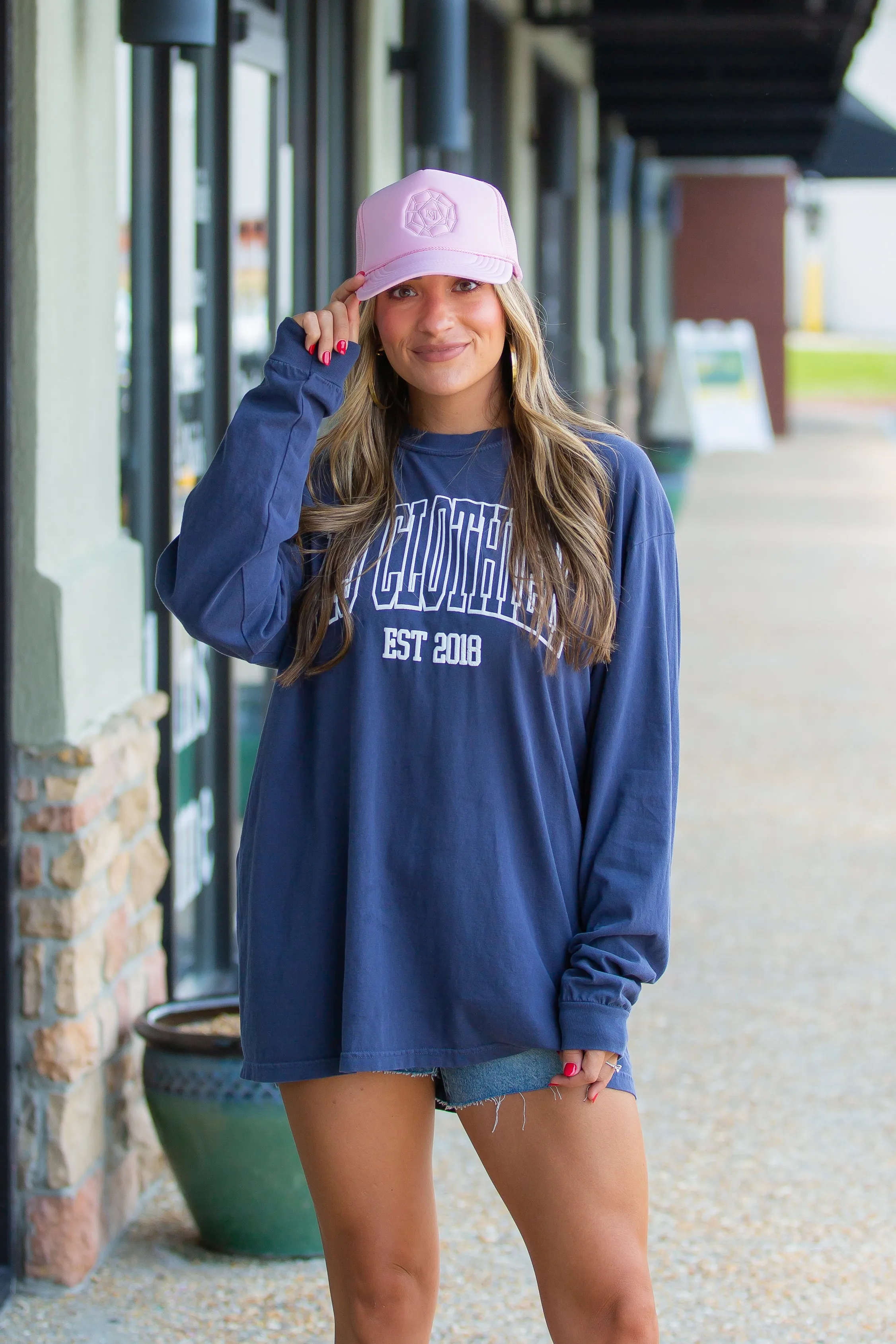 KJ CLOTHIER TEE - Long Sleeve - Navy