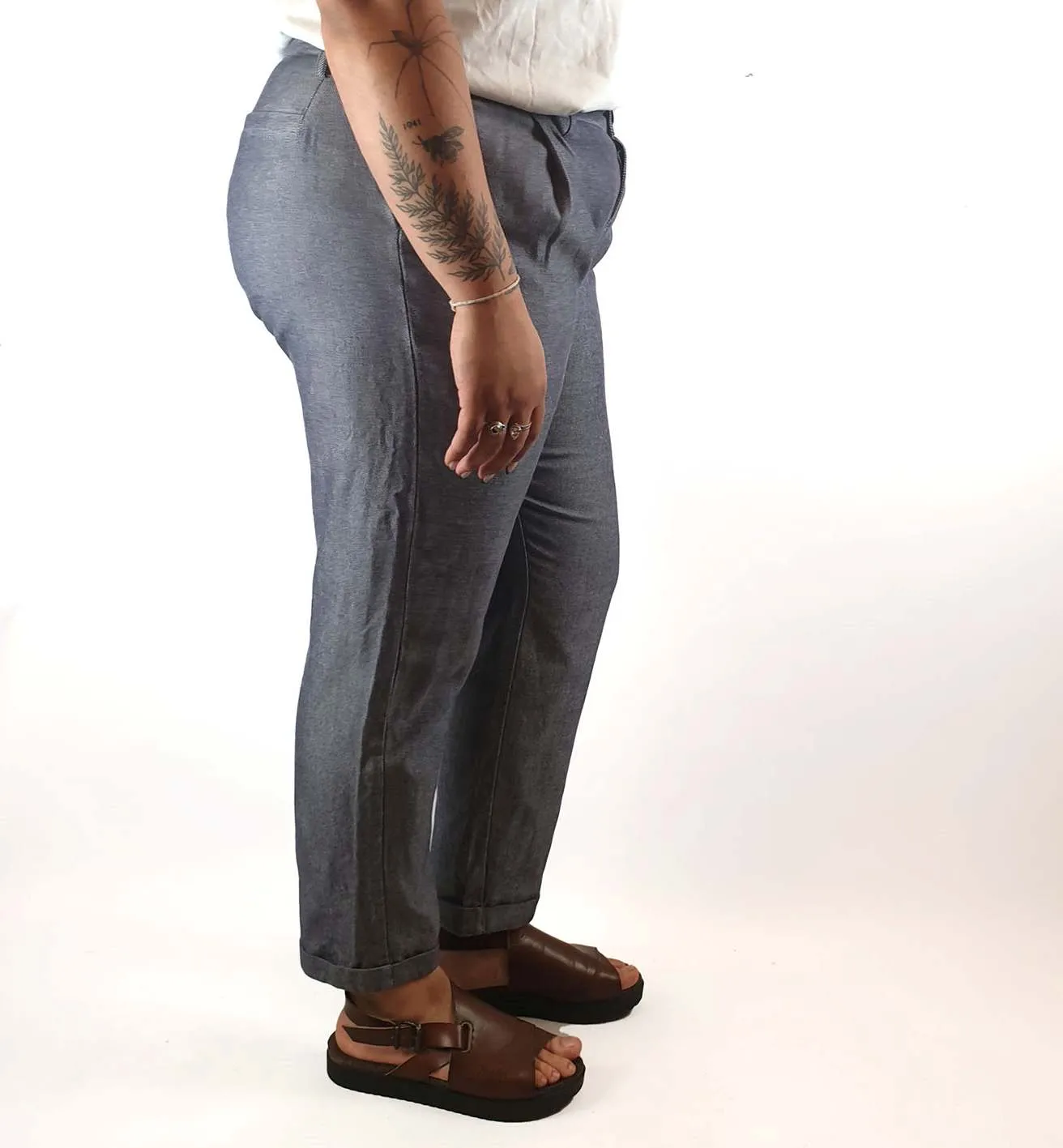 Kowtow denim look straight leg pants size XL