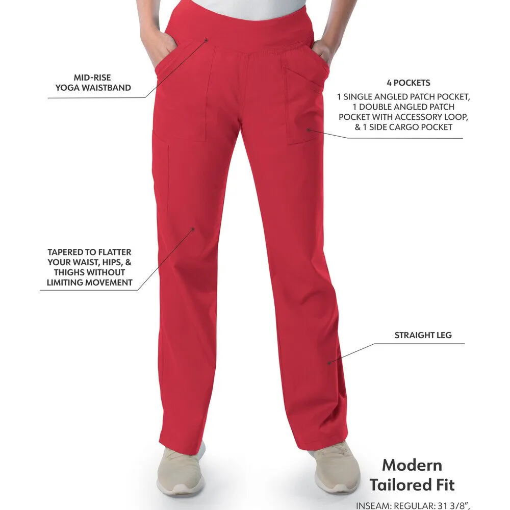 Landau Proflex Women's Straight-Leg Yoga Pants   4 Pockets - TRUE RED / Sizes XXS - 5XL
