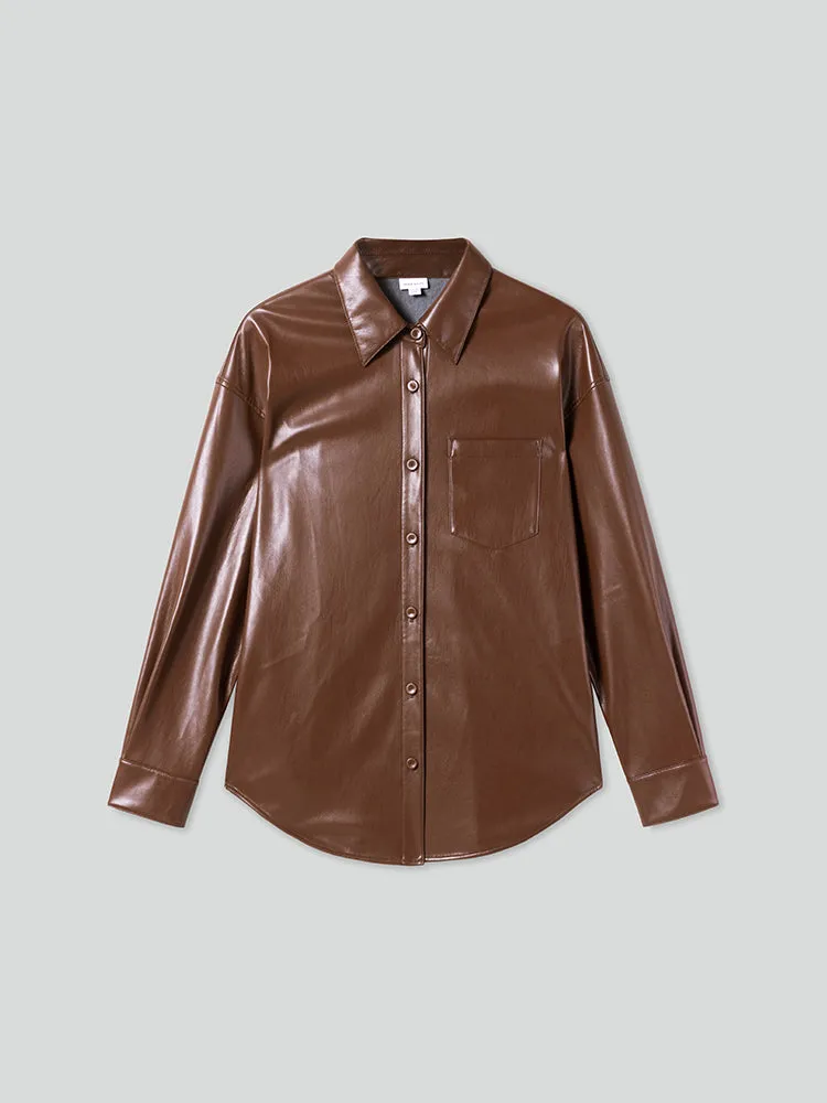 Lapel Loose Fit Mid-Length Shirt