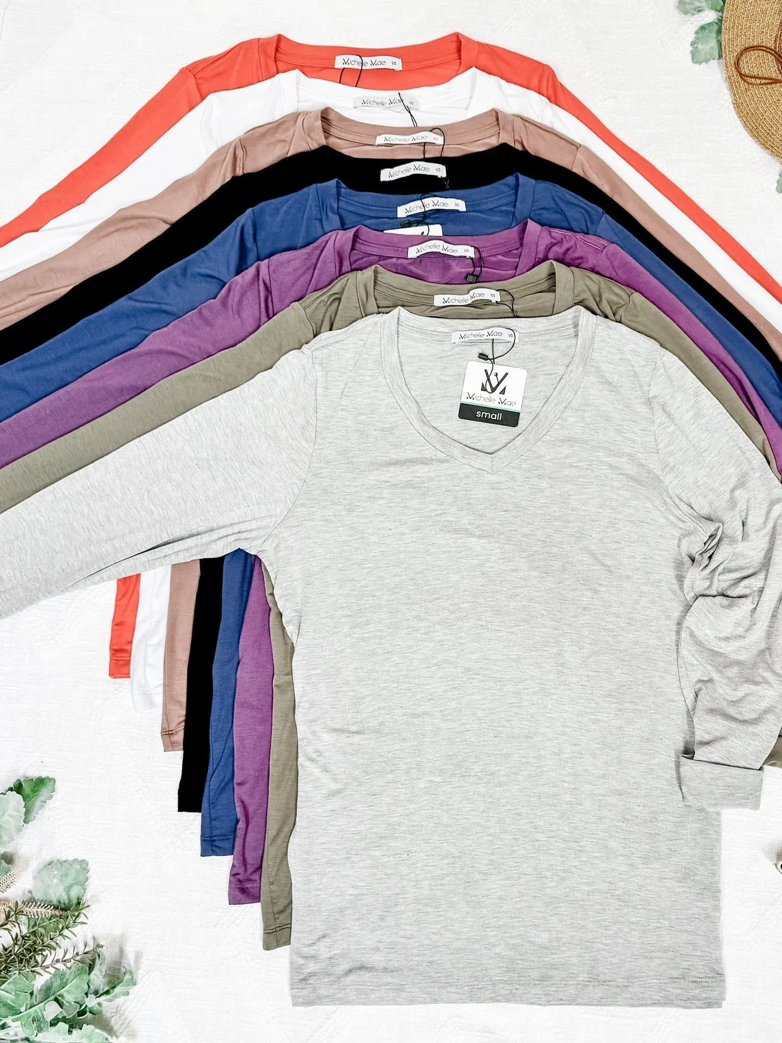 Larissa Premium Vneck Long Sleeve in Solids (9 COLORS!)