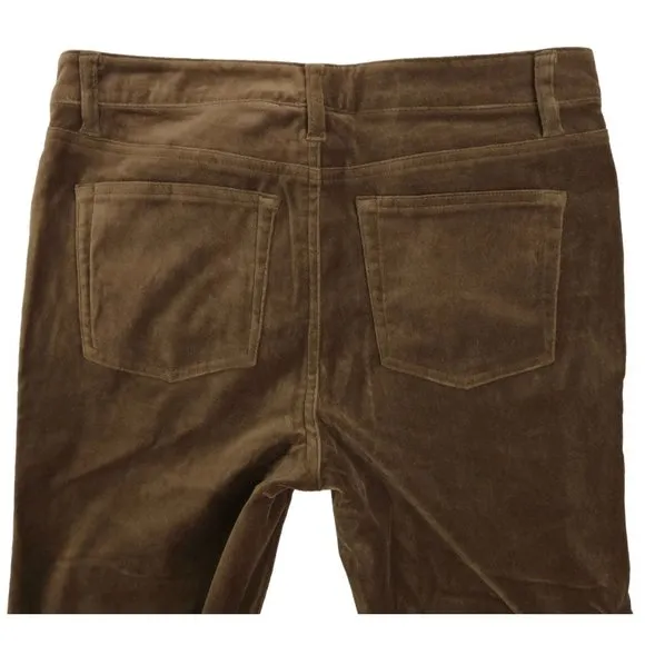 Lauren Ralph Lauren Velvet Pants Jeans Brown Straight Skinny Leg Size 2 Mid Rise