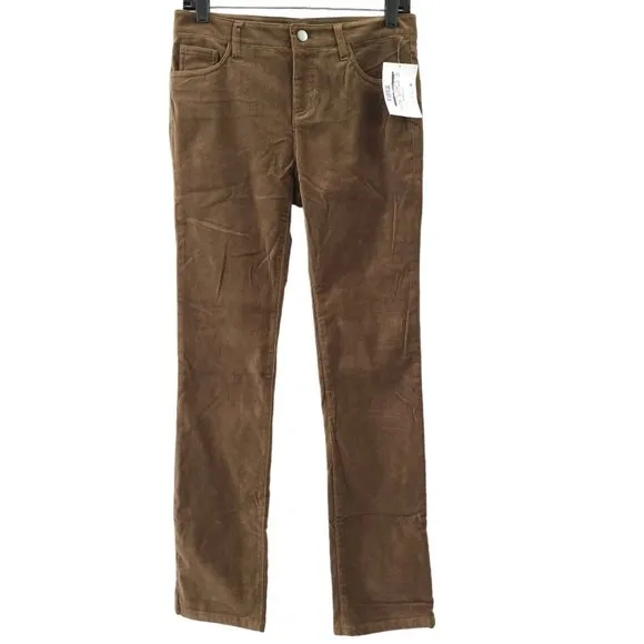 Lauren Ralph Lauren Velvet Pants Jeans Brown Straight Skinny Leg Size 2 Mid Rise