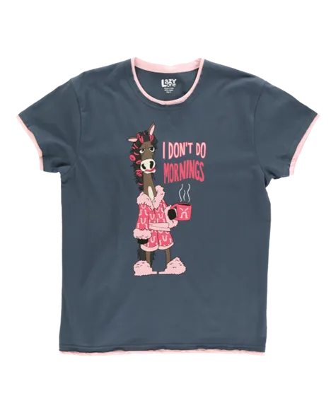 Lazy One Women's Don't Do Mornings Horse PJ Set