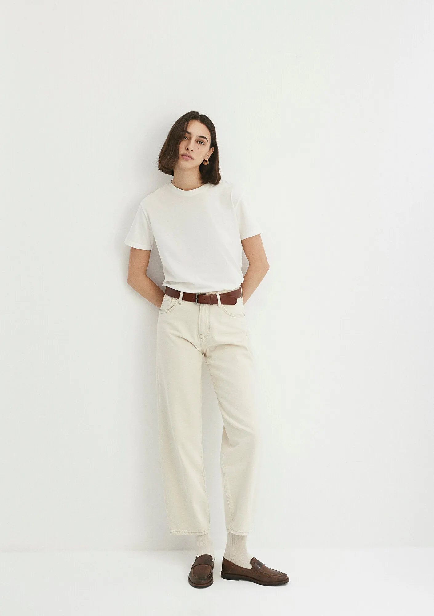 Leila Cream Mavi Premium Jean Pants
