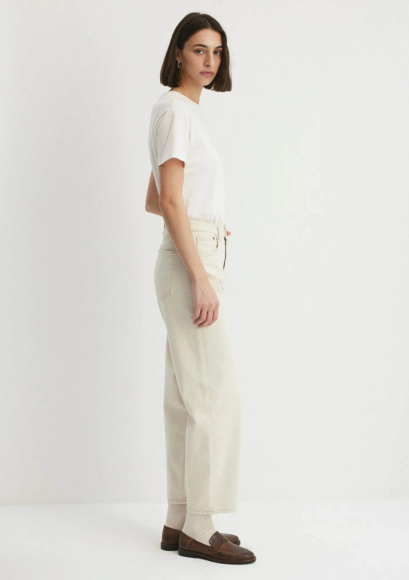 Leila Cream Mavi Premium Jean Pants
