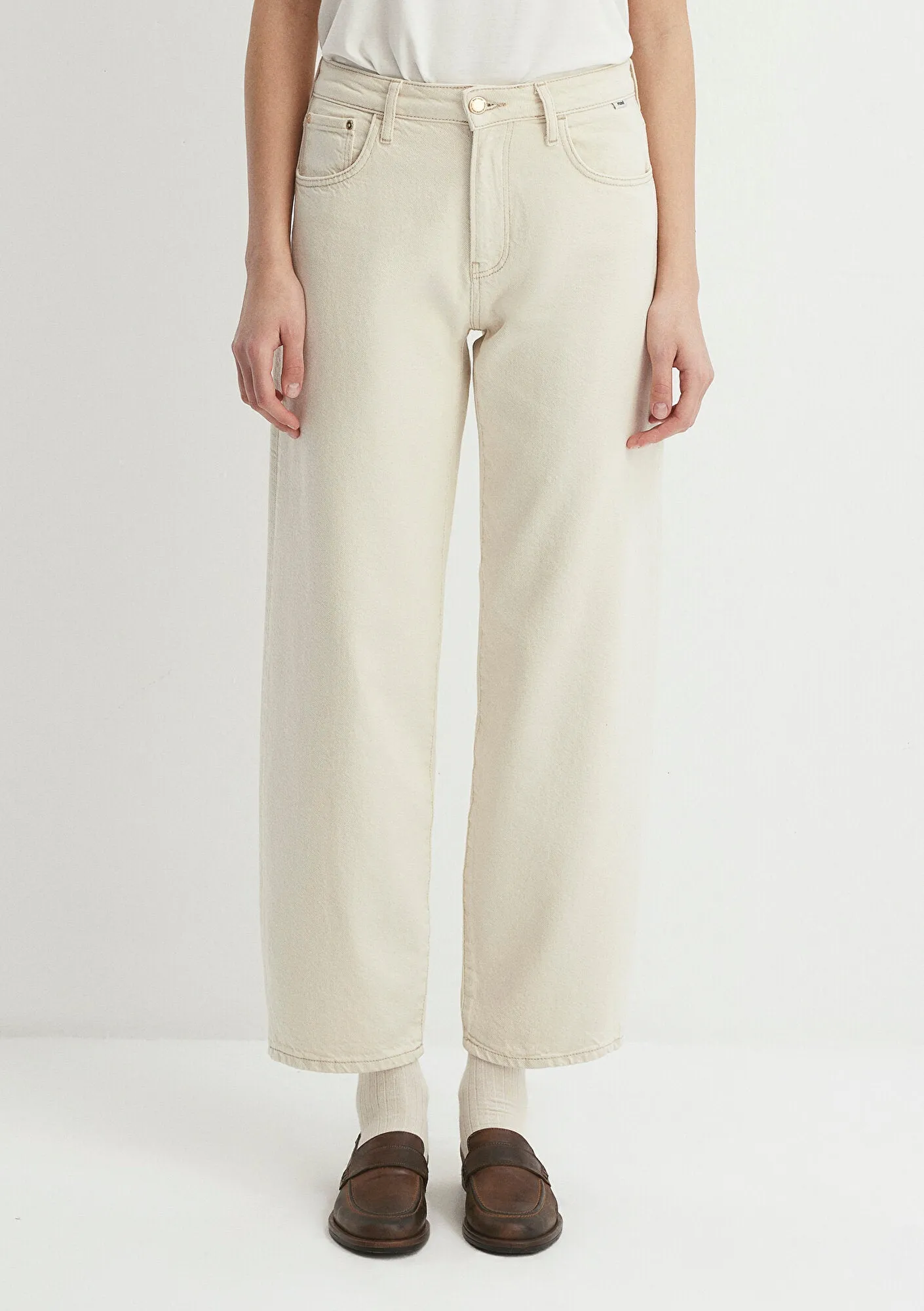 Leila Cream Mavi Premium Jean Pants
