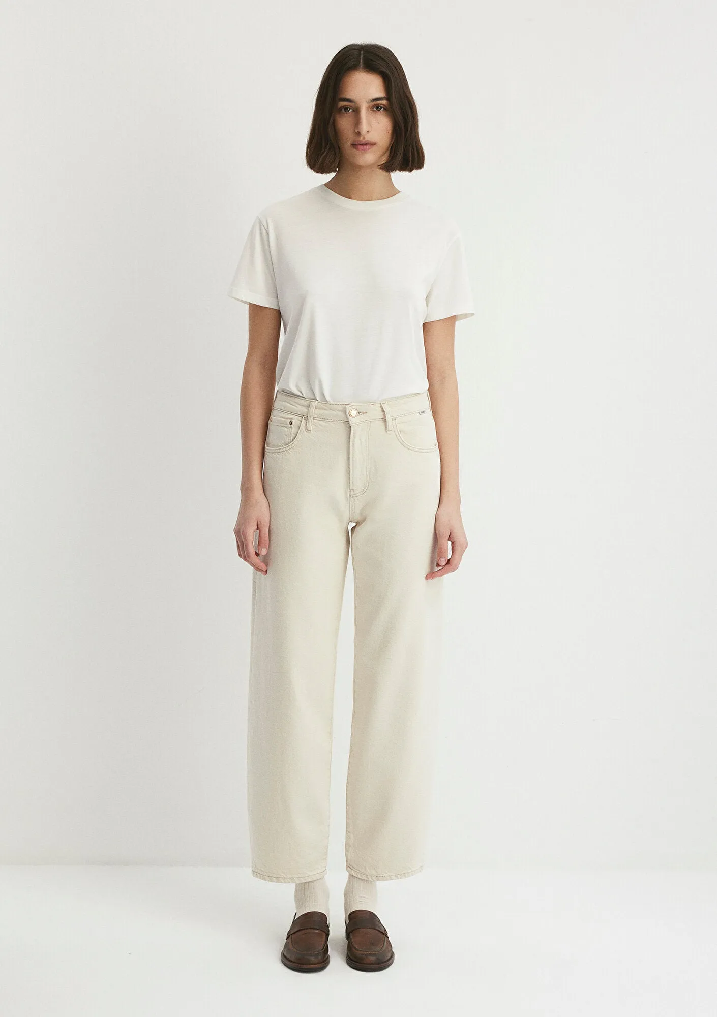 Leila Cream Mavi Premium Jean Pants