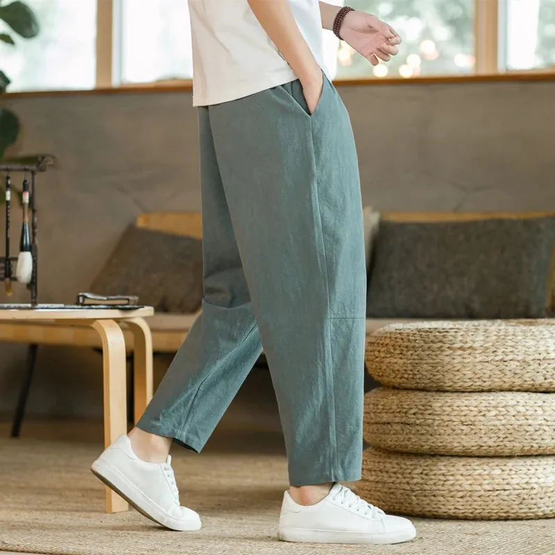 LeinenLux Herren Baumwoll-Leinen Freizeithose
