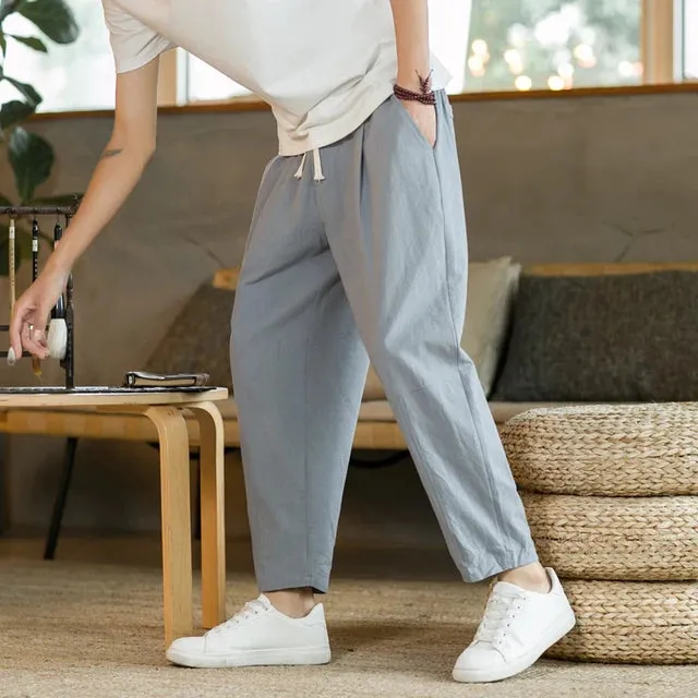LeinenLux Herren Baumwoll-Leinen Freizeithose