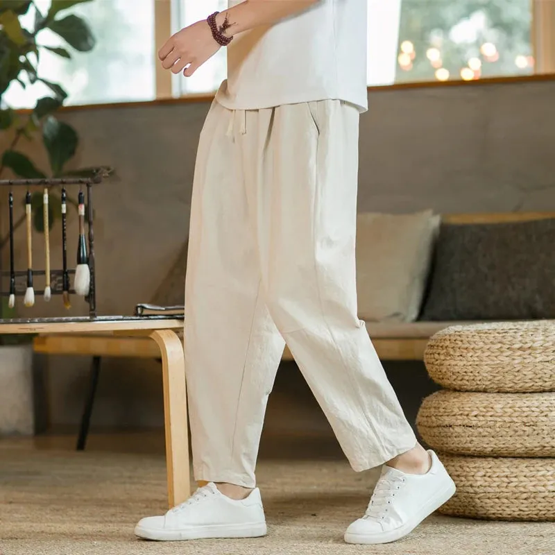 LeinenLux Herren Baumwoll-Leinen Freizeithose