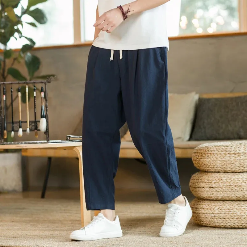 LeinenLux Herren Baumwoll-Leinen Freizeithose