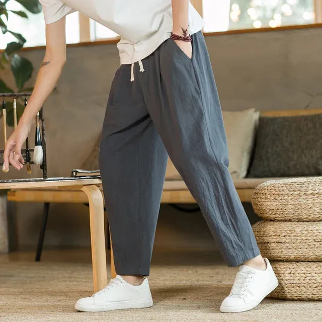 LeinenLux Herren Baumwoll-Leinen Freizeithose