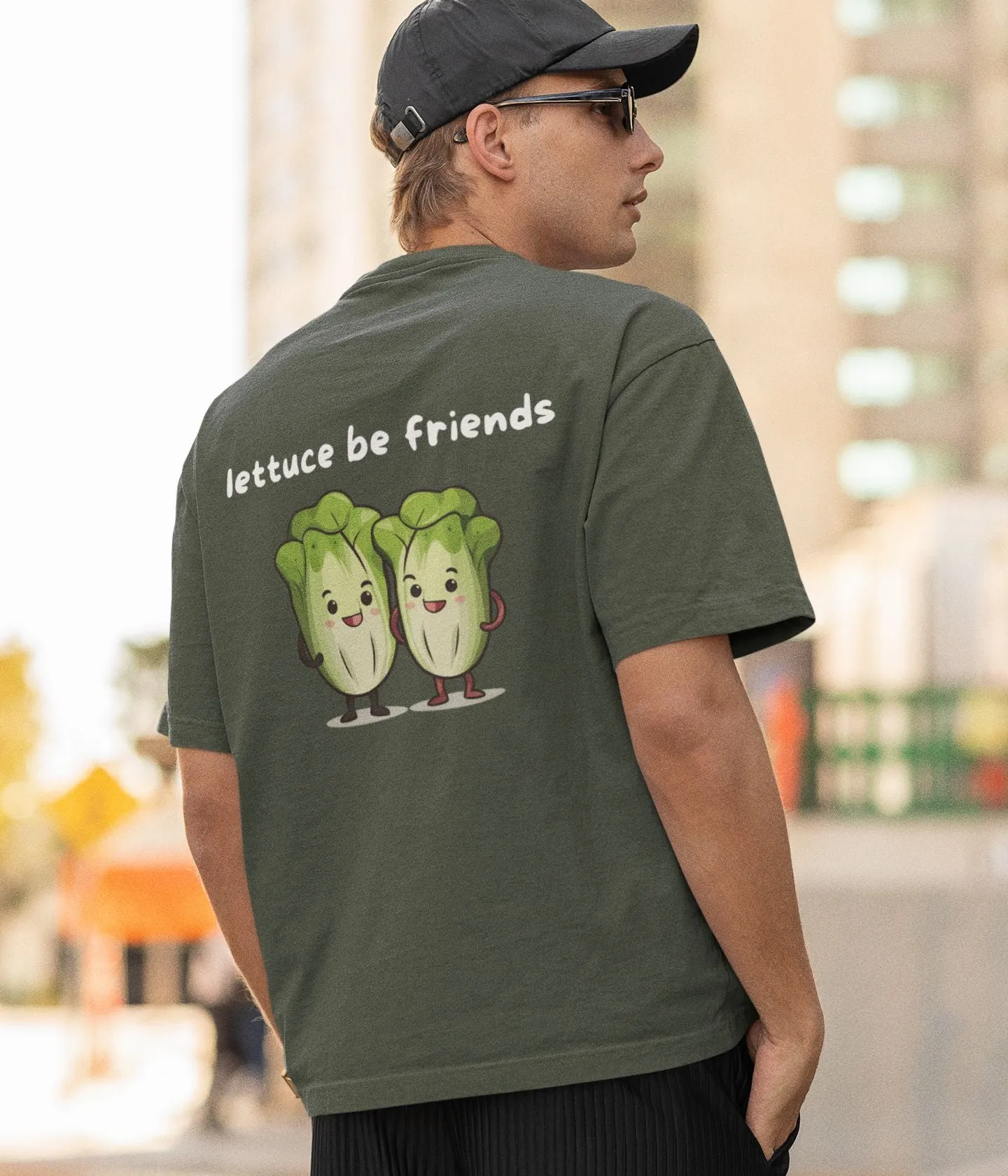Lettuce Be Friends - Unisex Oversized Classic T-Shirt - Dark