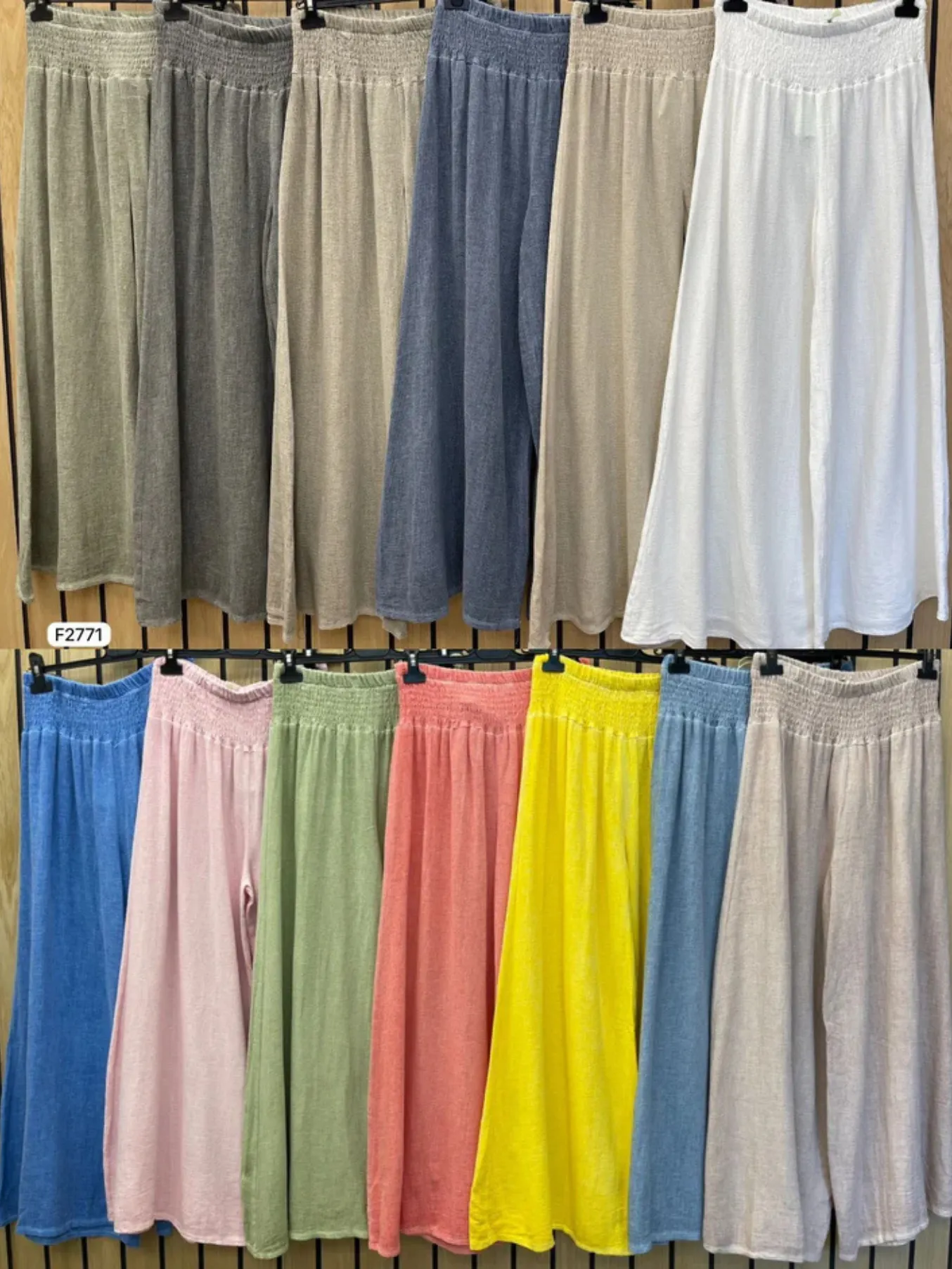 Light Blue Washed Linen Barrel Pocket Trousers