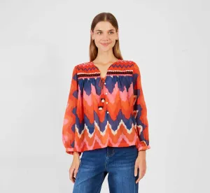 LILY Printed Long Sleeve Blouse