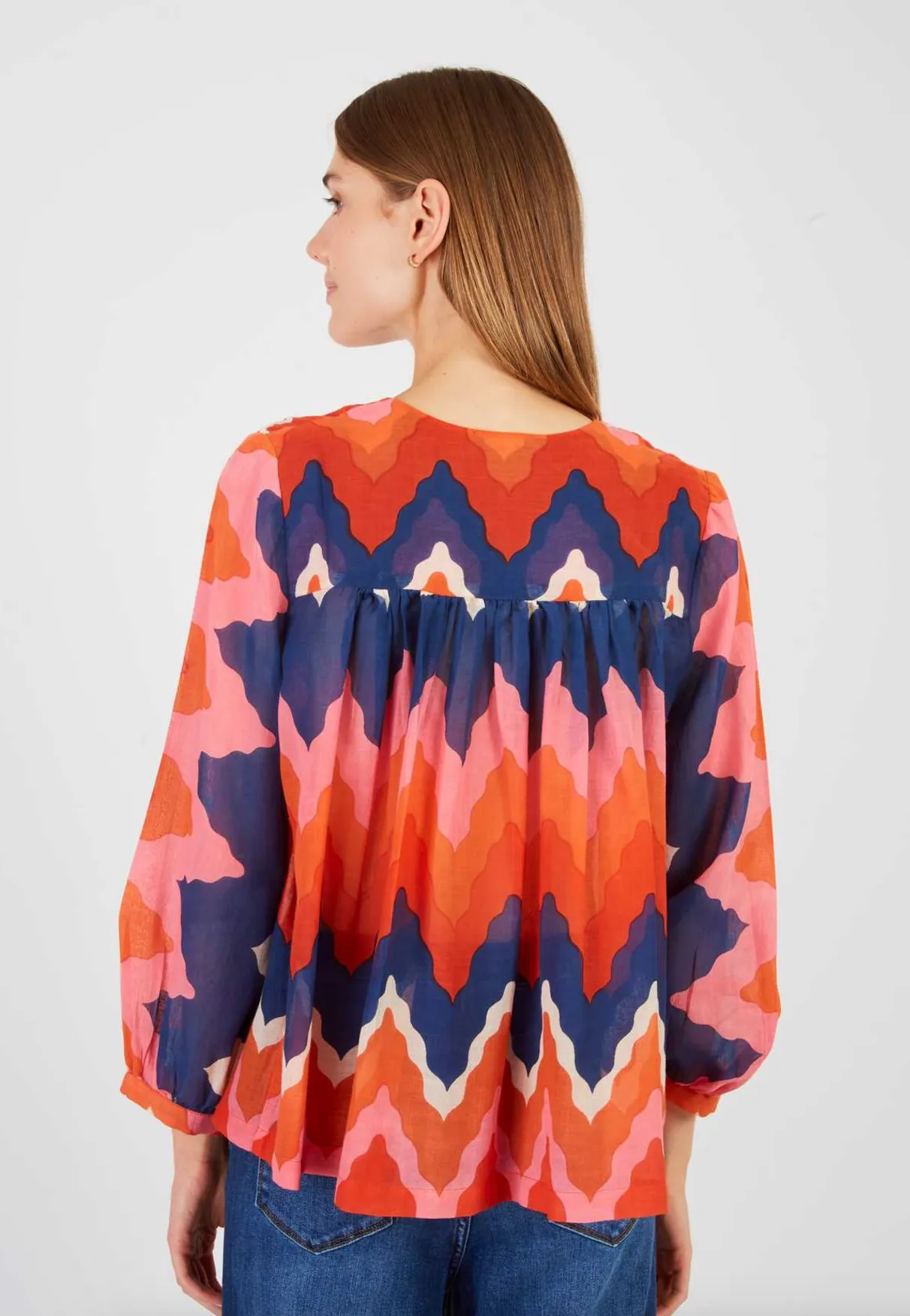 LILY Printed Long Sleeve Blouse