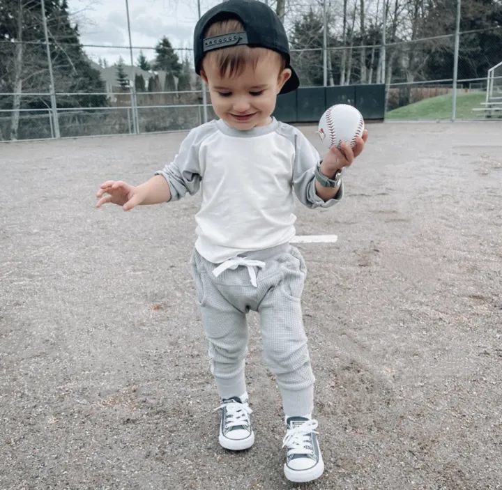 Little Bipsy Bamboo Baseball Tee - Grey