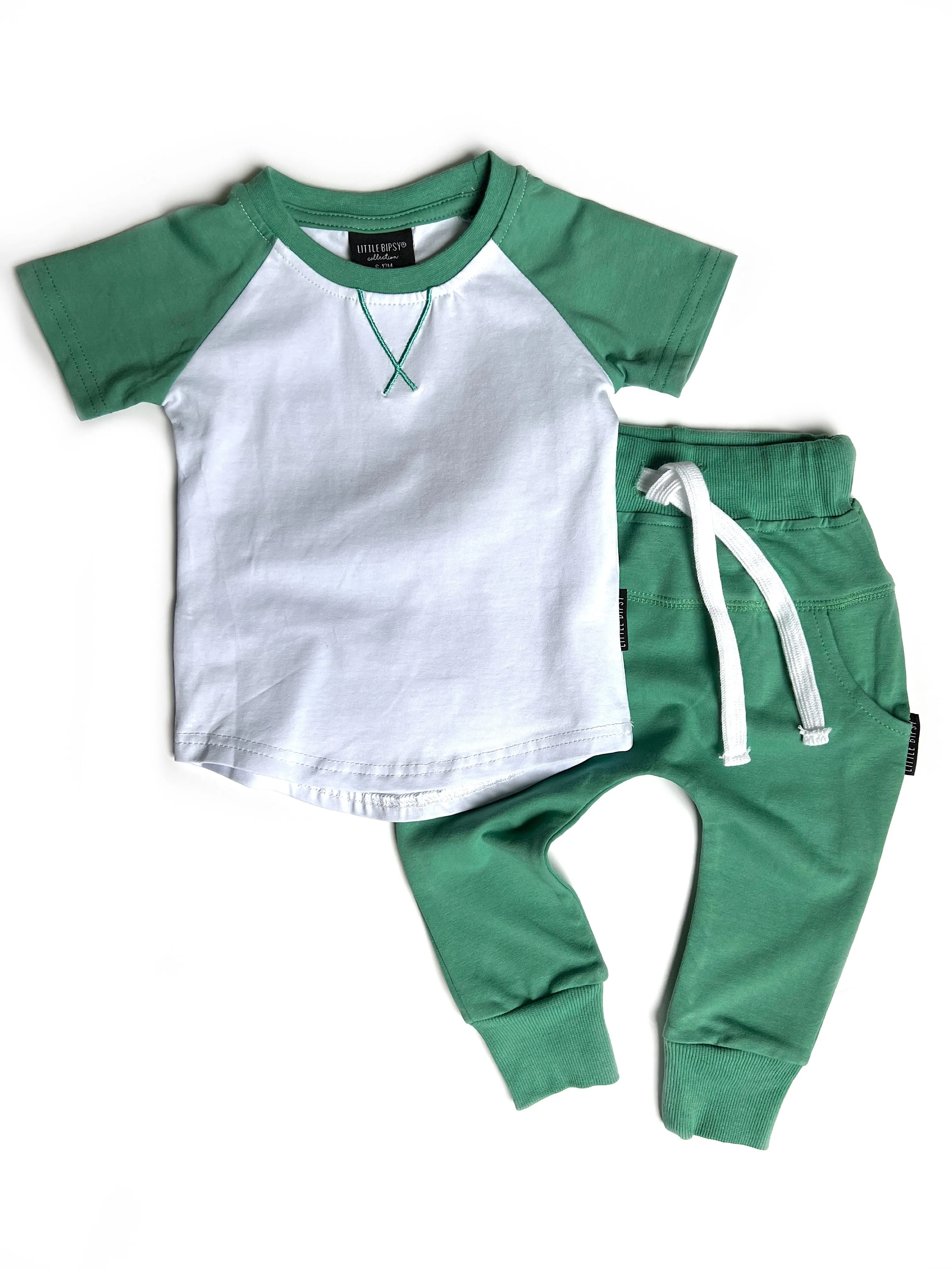 Little Bipsy Short Sleeve Baseball Tee - Kiwi