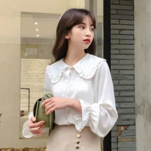 Long Sleeve Sailor Collar Blouse Shirts