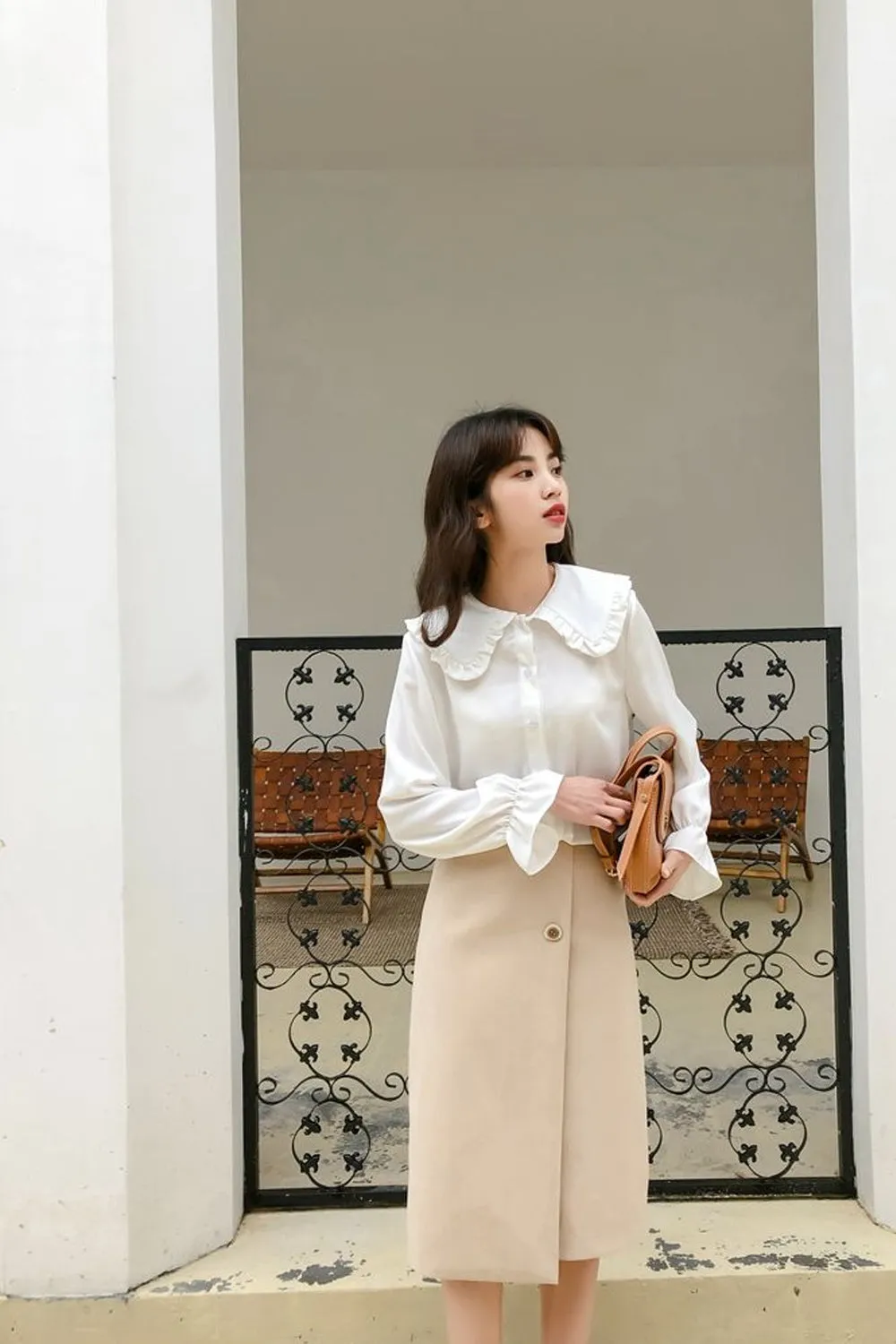 Long Sleeve Sailor Collar Blouse Shirts