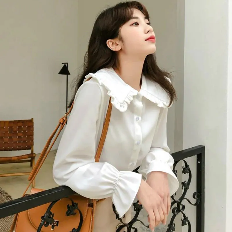 Long Sleeve Sailor Collar Blouse Shirts