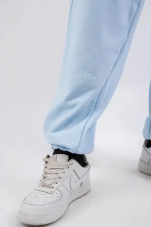 Loose Drawstring Sweatpants & Chill Sleeve T-shirt Blue Set