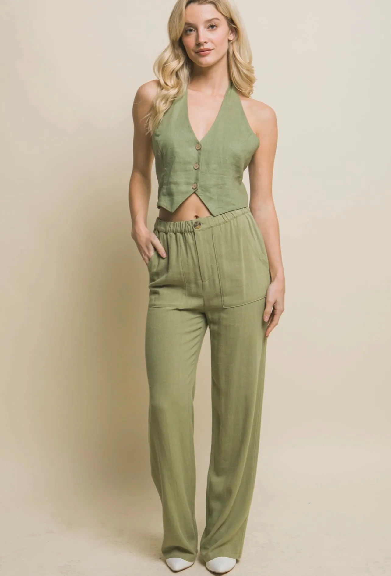 LOVE TREE LINEN PANT