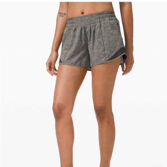 Lululemon Hotty Hot Short II *Long 4&quot; Heather Lux Multi Black