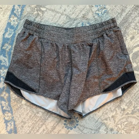 Lululemon Hotty Hot Short II *Long 4&quot; Heather Lux Multi Black