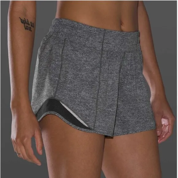 Lululemon Hotty Hot Short II *Long 4&quot; Heather Lux Multi Black