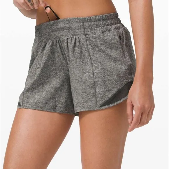 Lululemon Hotty Hot Short II *Long 4&quot; Heather Lux Multi Black