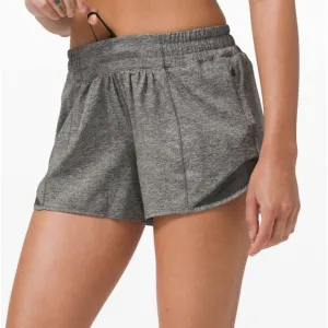 Lululemon Hotty Hot Short II *Long 4&quot; Heather Lux Multi Black