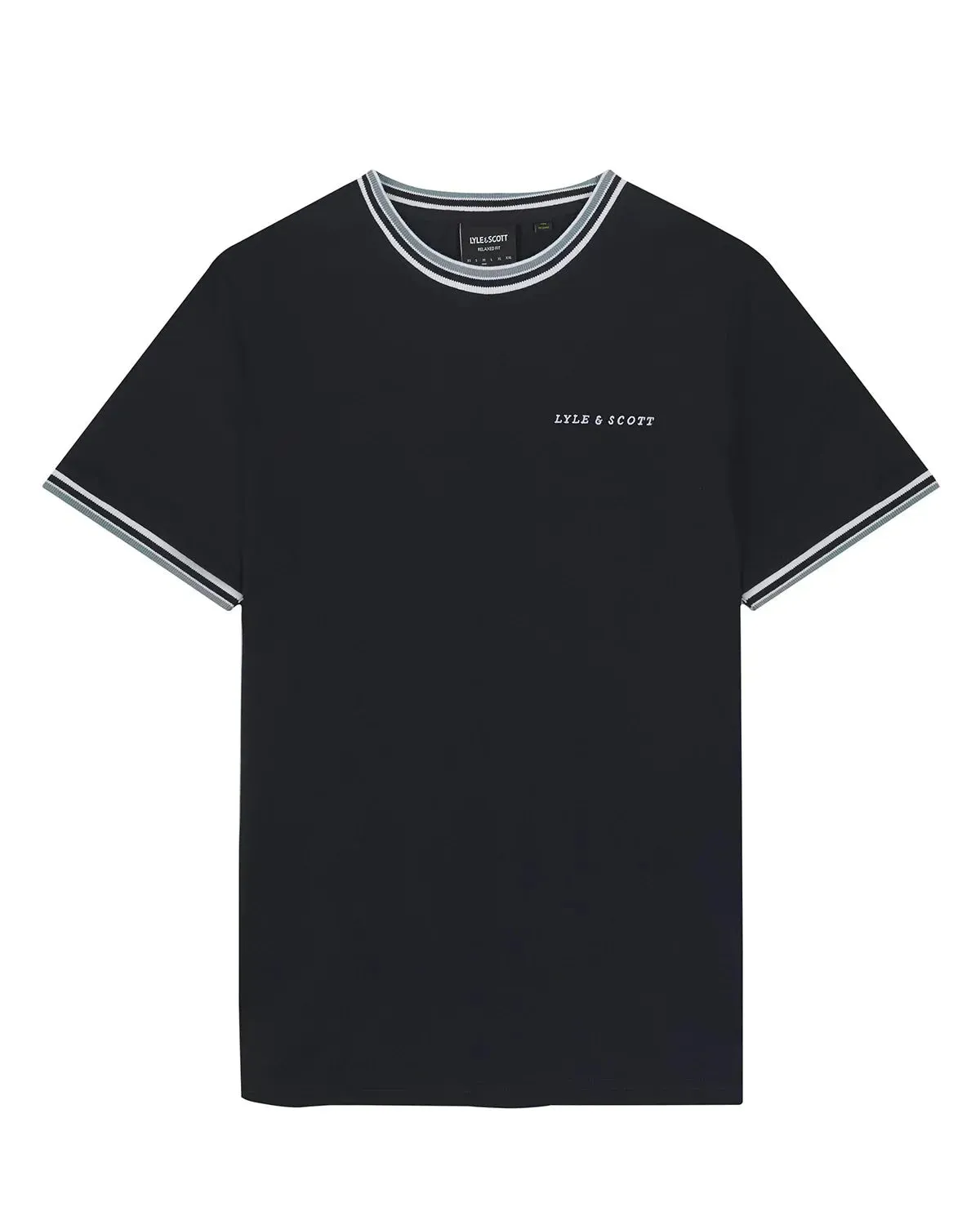 Lyle & Scott Embroidered Tipped T-Shirt In Dark Navy