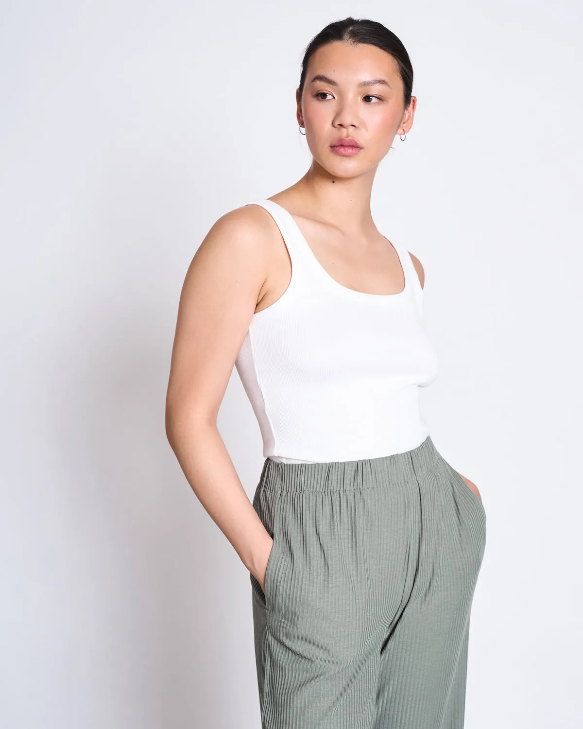LYOCELL RIB PANTS SMILLA SEA SPRAY
