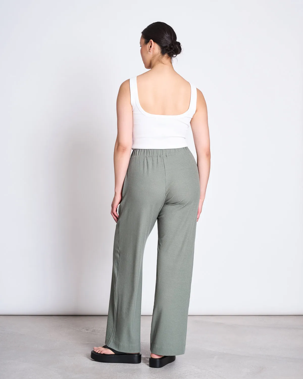 LYOCELL RIB PANTS SMILLA SEA SPRAY