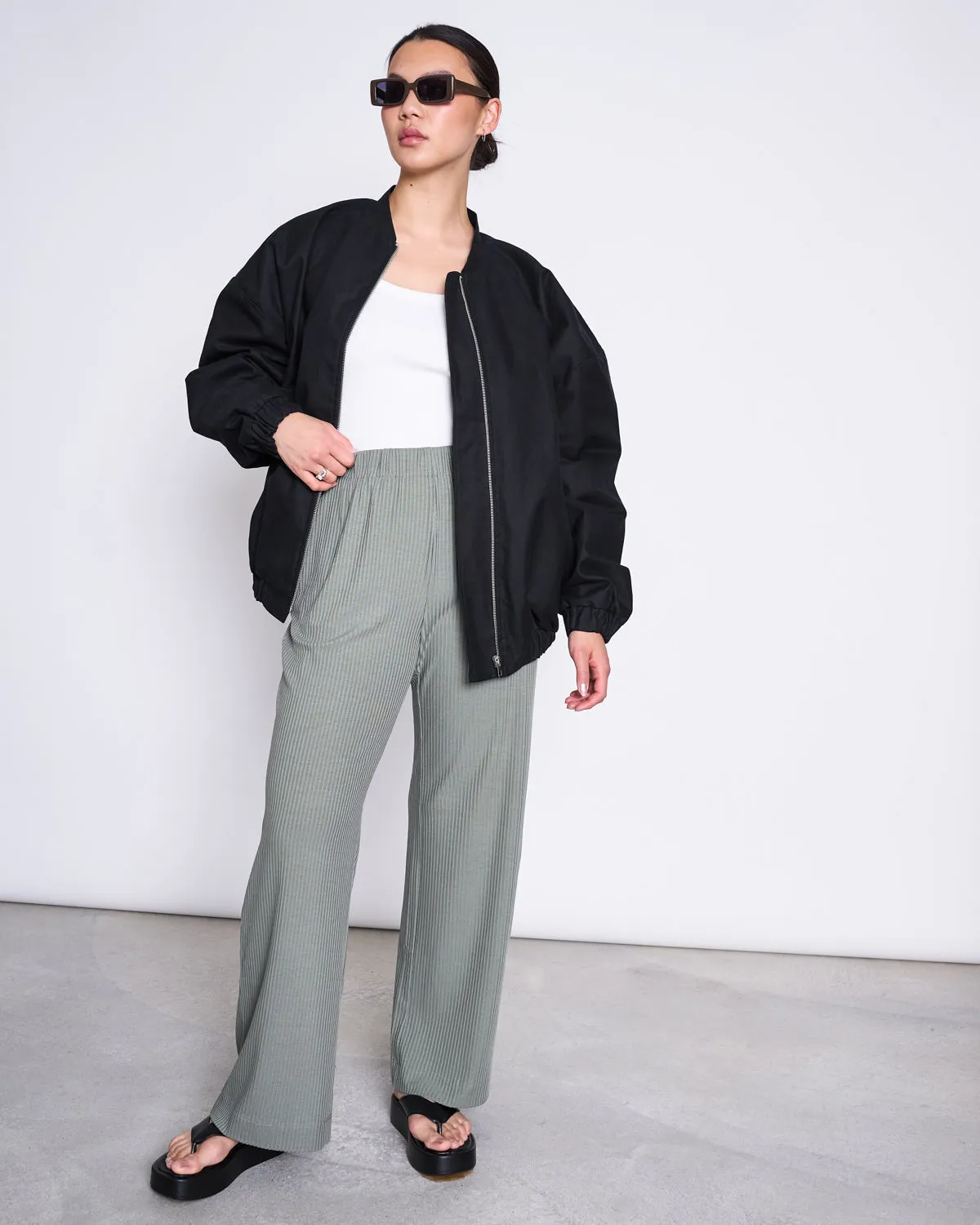 LYOCELL RIB PANTS SMILLA SEA SPRAY