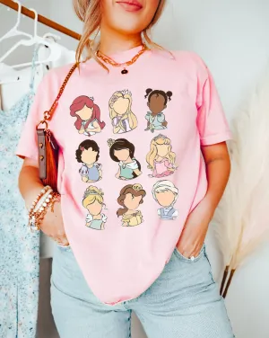 Magical Princesses Faceless Shirt/ Bella or Comfort Colors/ Youth and Adult Sizing