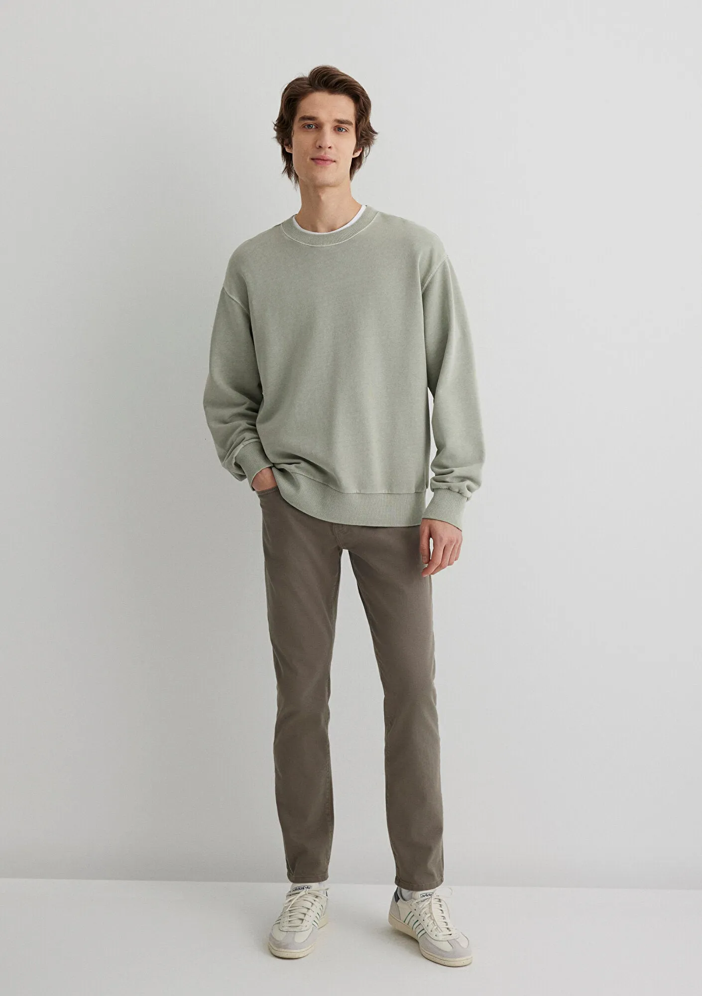 Marcus Smokey Olive Comfort Gabardin Pants