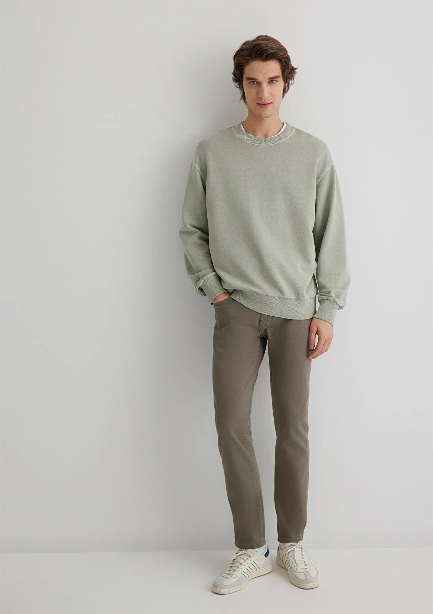 Marcus Smokey Olive Comfort Gabardin Pants