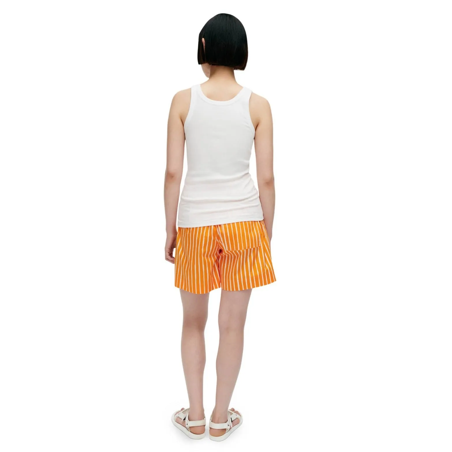 Marimekko Kedol Unikko Tank Top, White With Black Flower