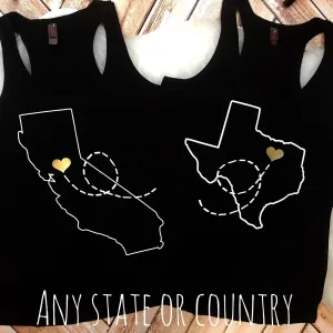 Matching Shirts Long Distance Best Friend Tank Or Tee