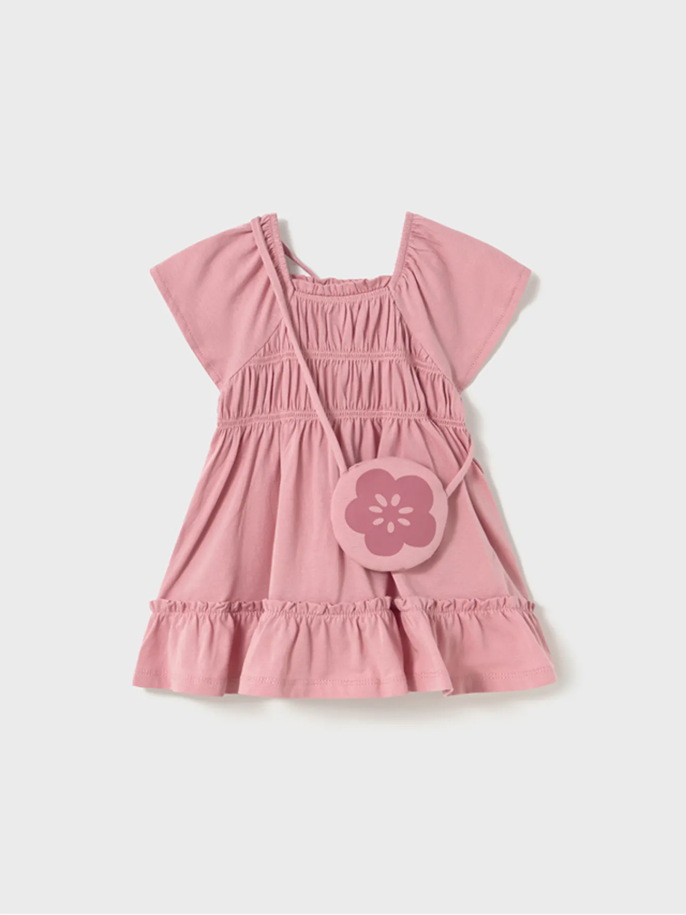 Mayoral Toddler Girl Flowy Dress WIth Handbag - 2 Colours
