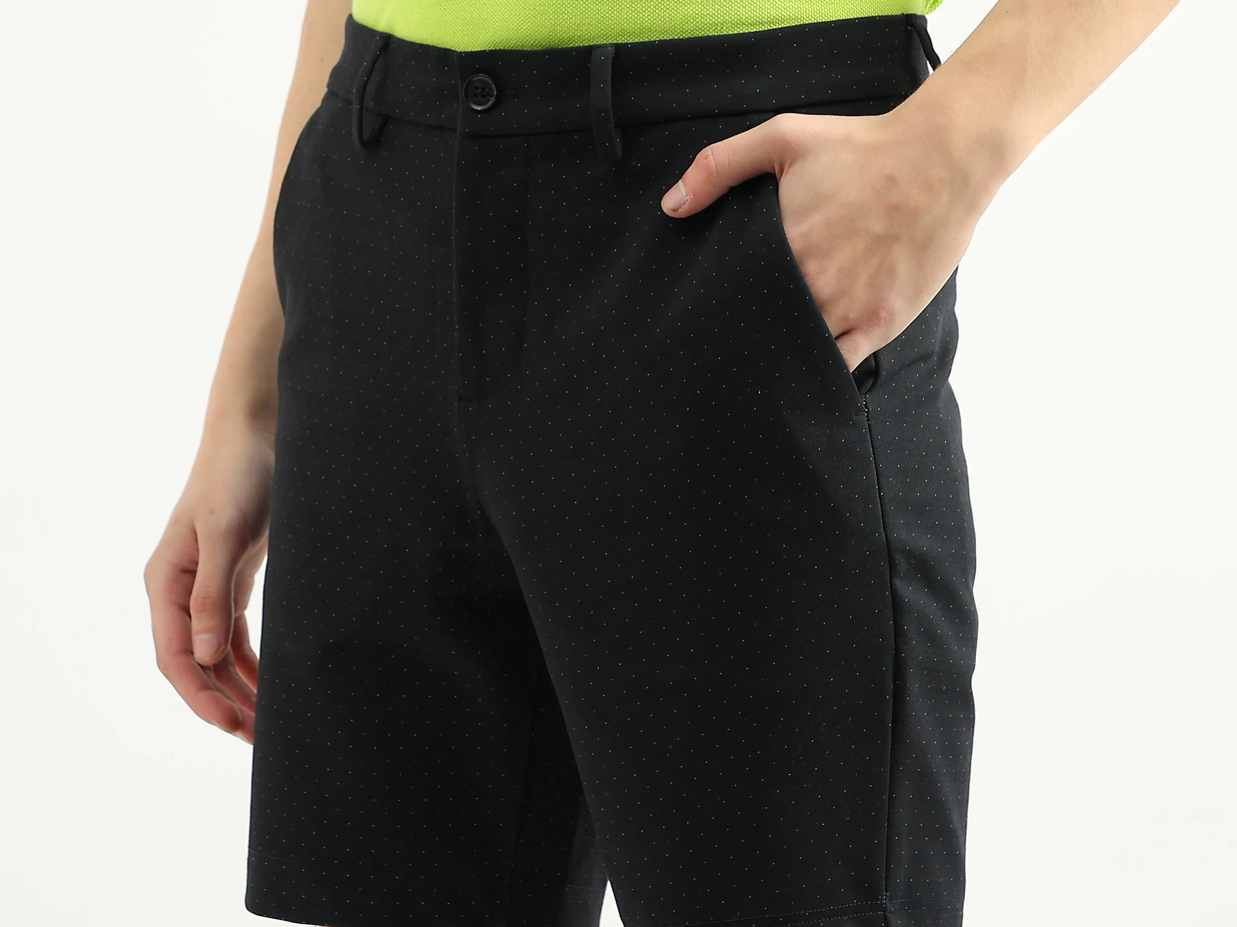 Men Textured Slim Fit Shorts