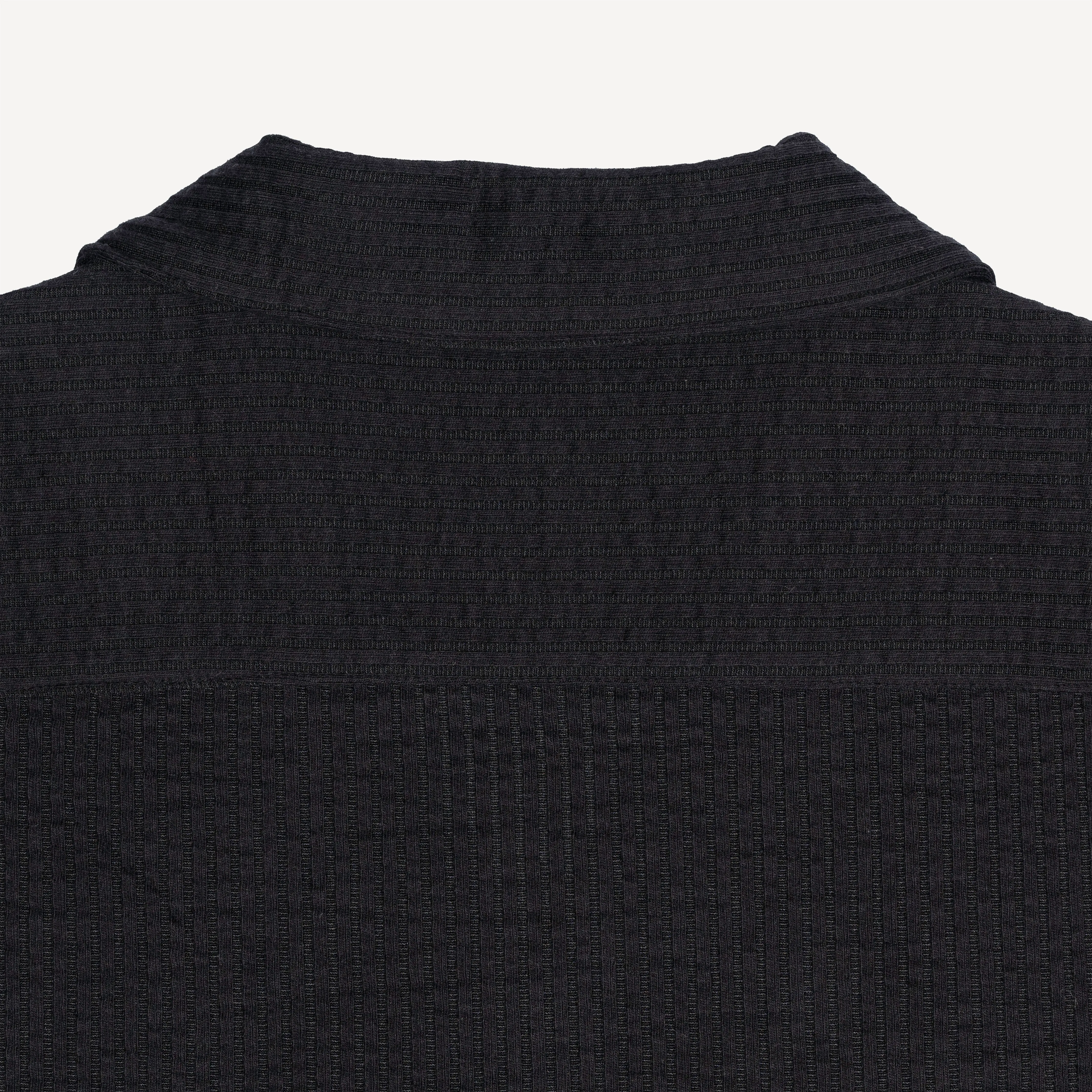 Mens Cool Knit Seersucker Puff Print Camp Shirt - Black / Vine Floral