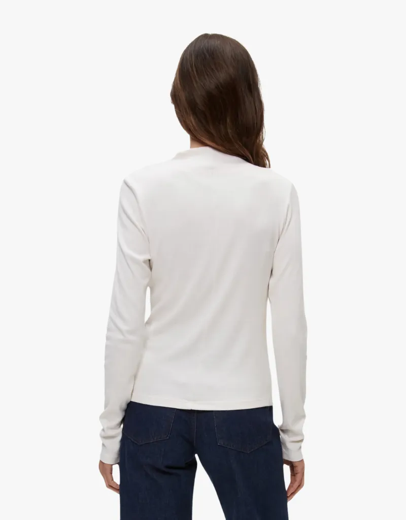 Michael Stars Janine Mock Neck Top in Chalk