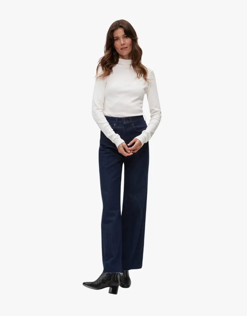 Michael Stars Janine Mock Neck Top in Chalk