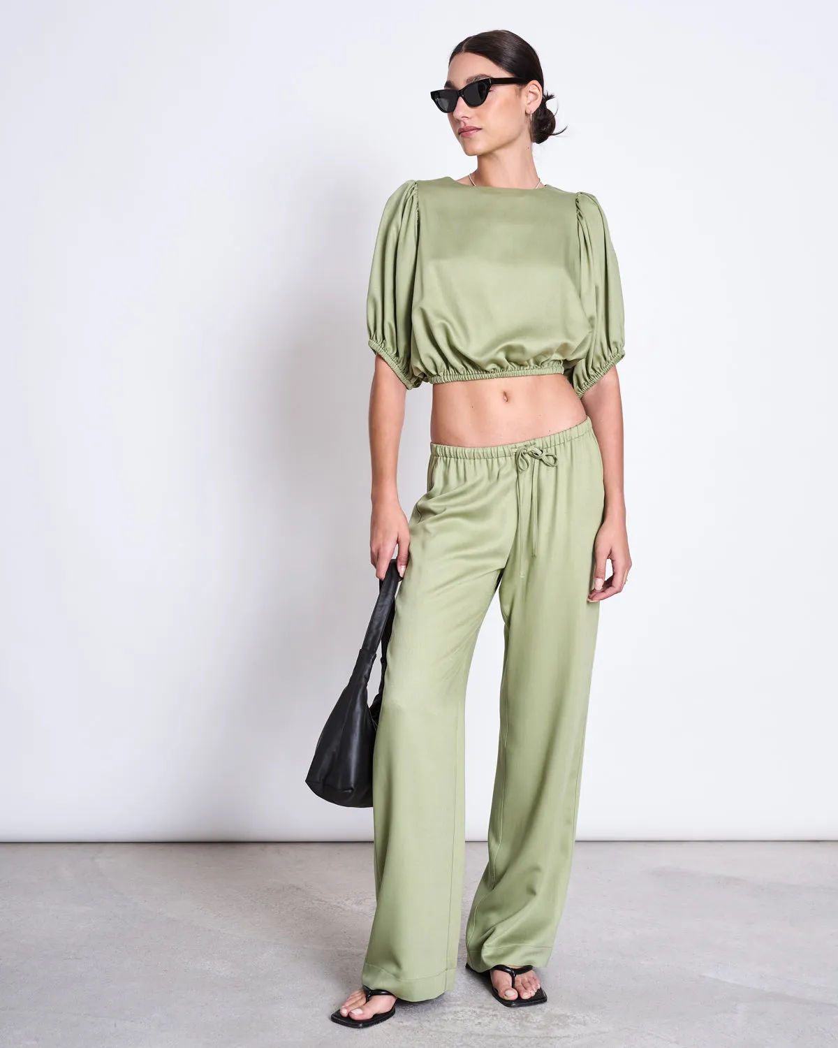 MID RISE LOOSE PANTS STRATH PALE OLIVE