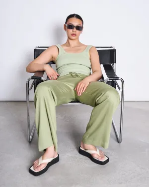 MID RISE LOOSE PANTS STRATH PALE OLIVE